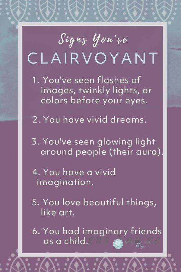 Clairvoyance signs and symptoms